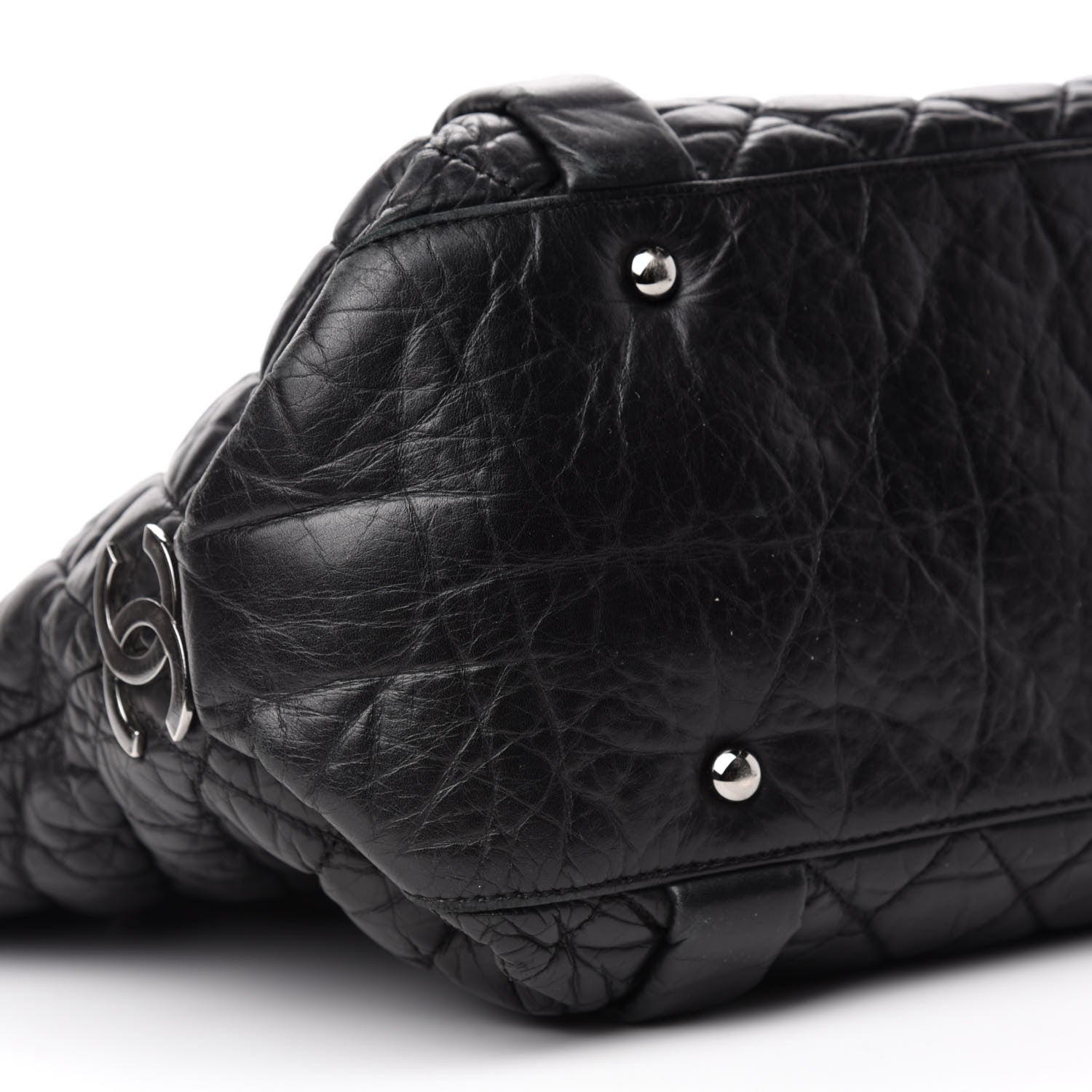 Chanel Distressed Lambskin Vintage Ligne Lady Braid Tote Black 6 of 10