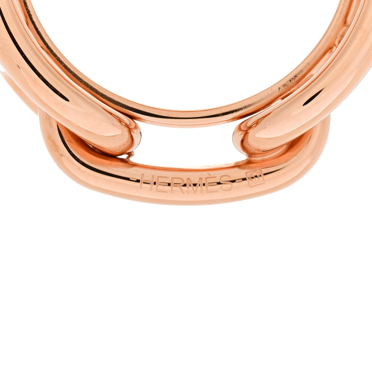 Hermes Plated Brass Regate Scarf Ring Plaqué Or Rose 3 of 5