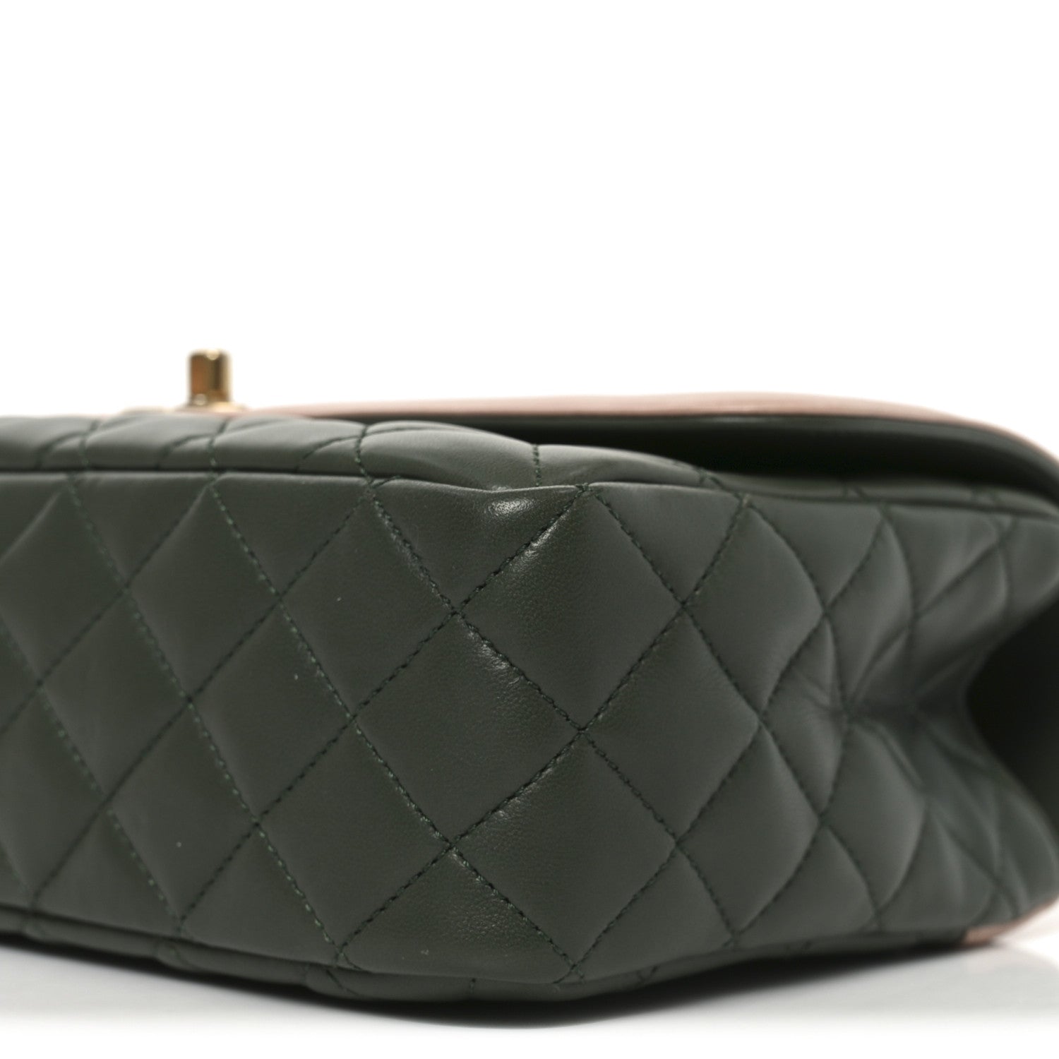 Chanel Lambskin Quilted Medium Bi-Color Flap Green Pink 10 of 10