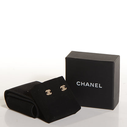Chanel Crystal CC Earrings Gold 5 of 5
