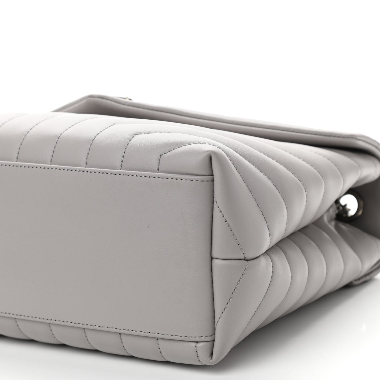 Calfskin Y Quilted Monogram Medium Loulou Chain Satchel Granite