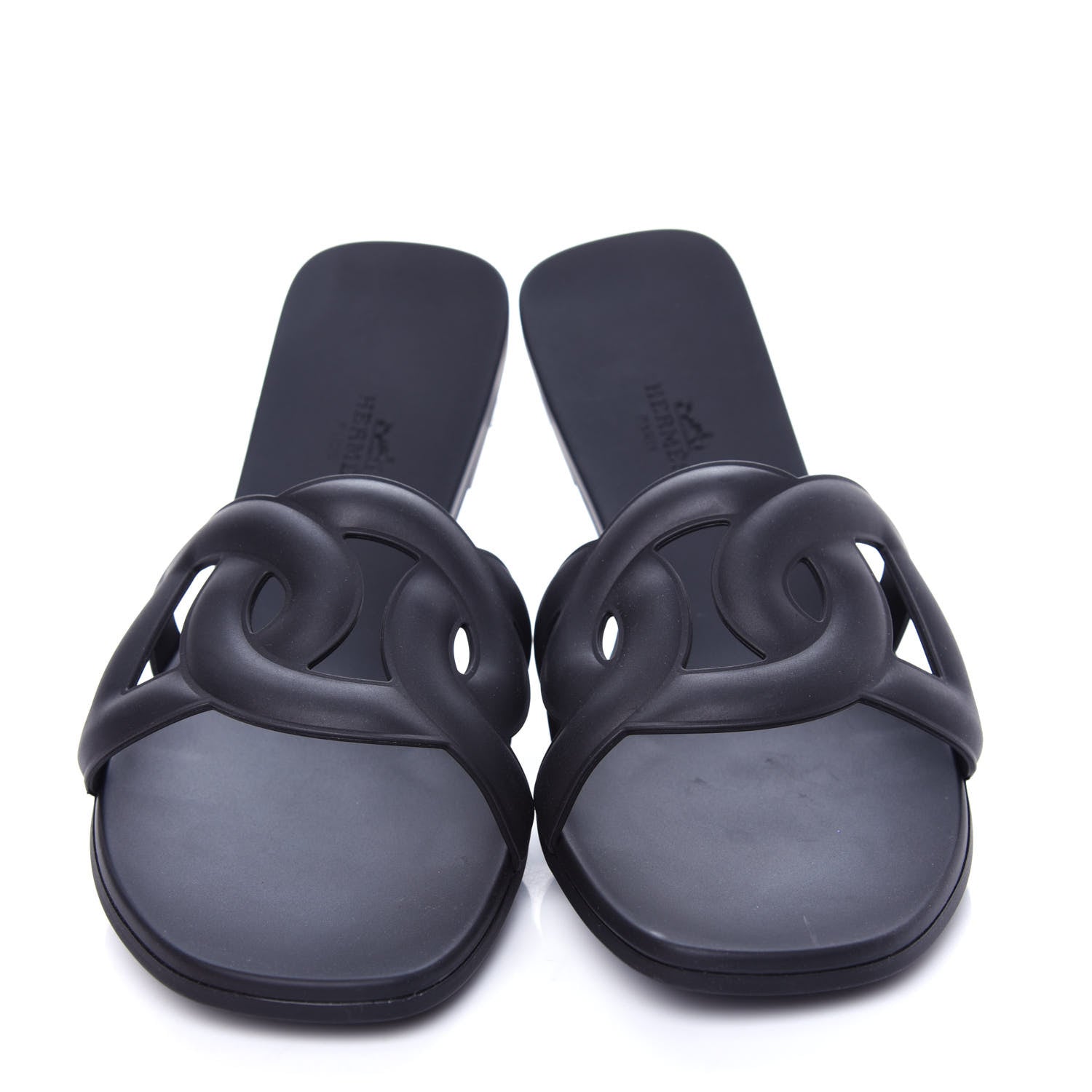 Hermes Rubber Aloha Sandals 41 Black 5 of 11