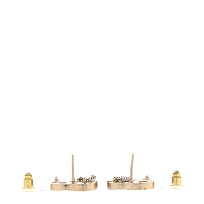 Chanel Crystal Chain CC Earrings Gold 3 of 4