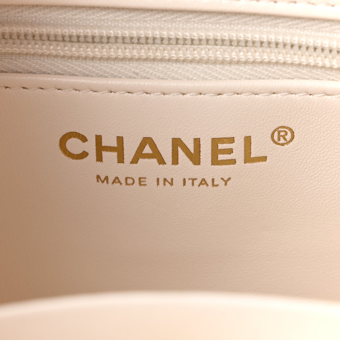 Shiny Aged Calfskin Quilted Nano Kelly Shopper White