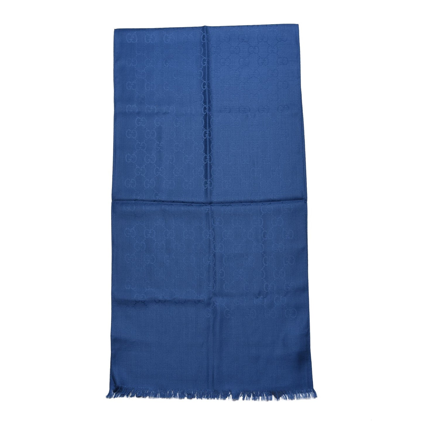 Wool Silk GG Monogram GGNat Scarf Blue