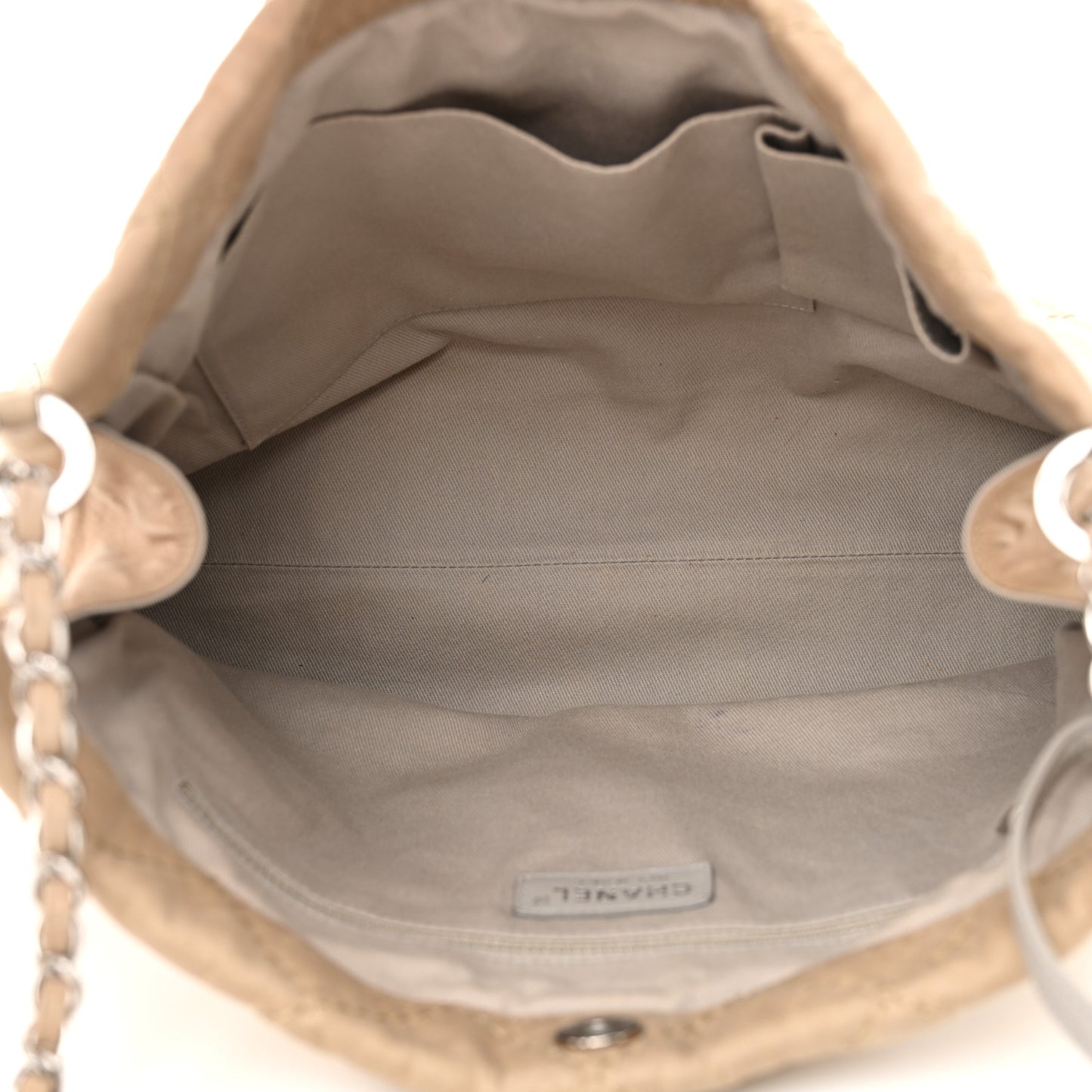 Iridescent Calfskin Small Sea Hit Tote Beige