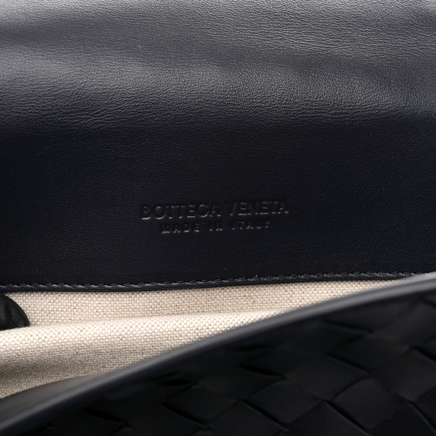 Canvas Calfskin Intrecciato Sassolungo Backpack Dark Blue