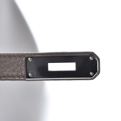 Hermes Taurillon Clemence Birkin 30 Etain 15 of 33