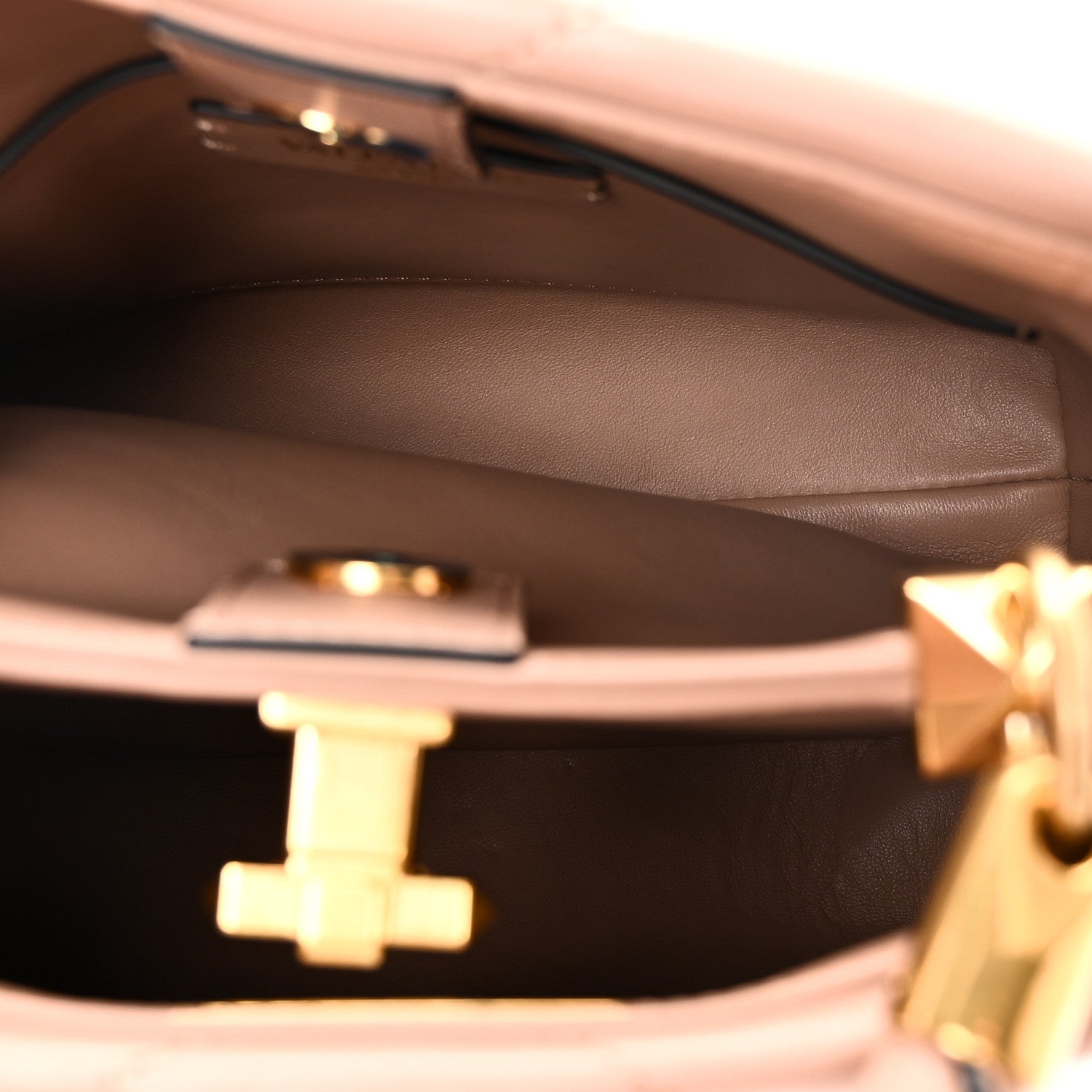 Valentino Garavani Nappa Small Roman Stud The Handle Bag Rose Cannelle 5 of 9