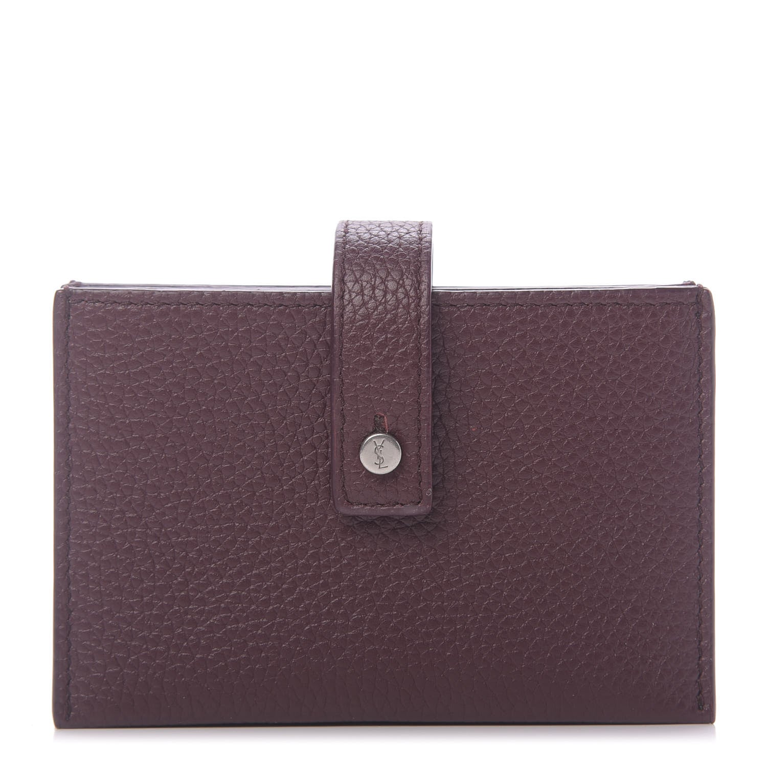 Saint Laurent Grained Calfskin Accordion Wallet Bordeaux 1 of 10
