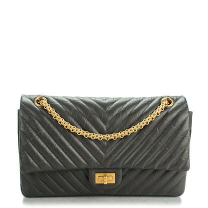 Chanel Aged Calfskin Chevron 2.55 Reissue 226 Dark Grey 1 of 8
