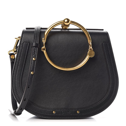 Chloe Calfskin Suede Medium Nile Bracelet Bag Black 1 of 10