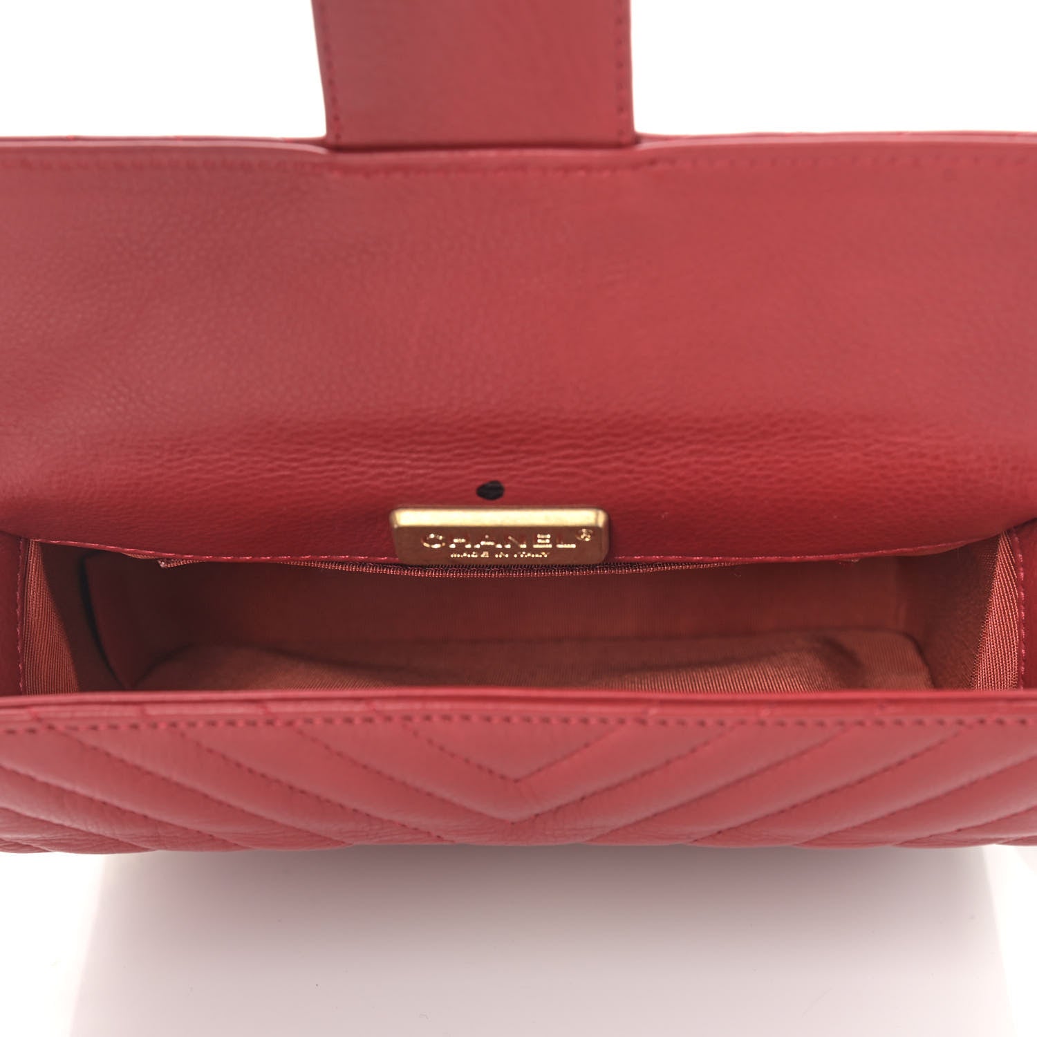 Chanel Calfskin Chevron Quilted Rock The Corner Minaudiere Bag Red 5 of 10