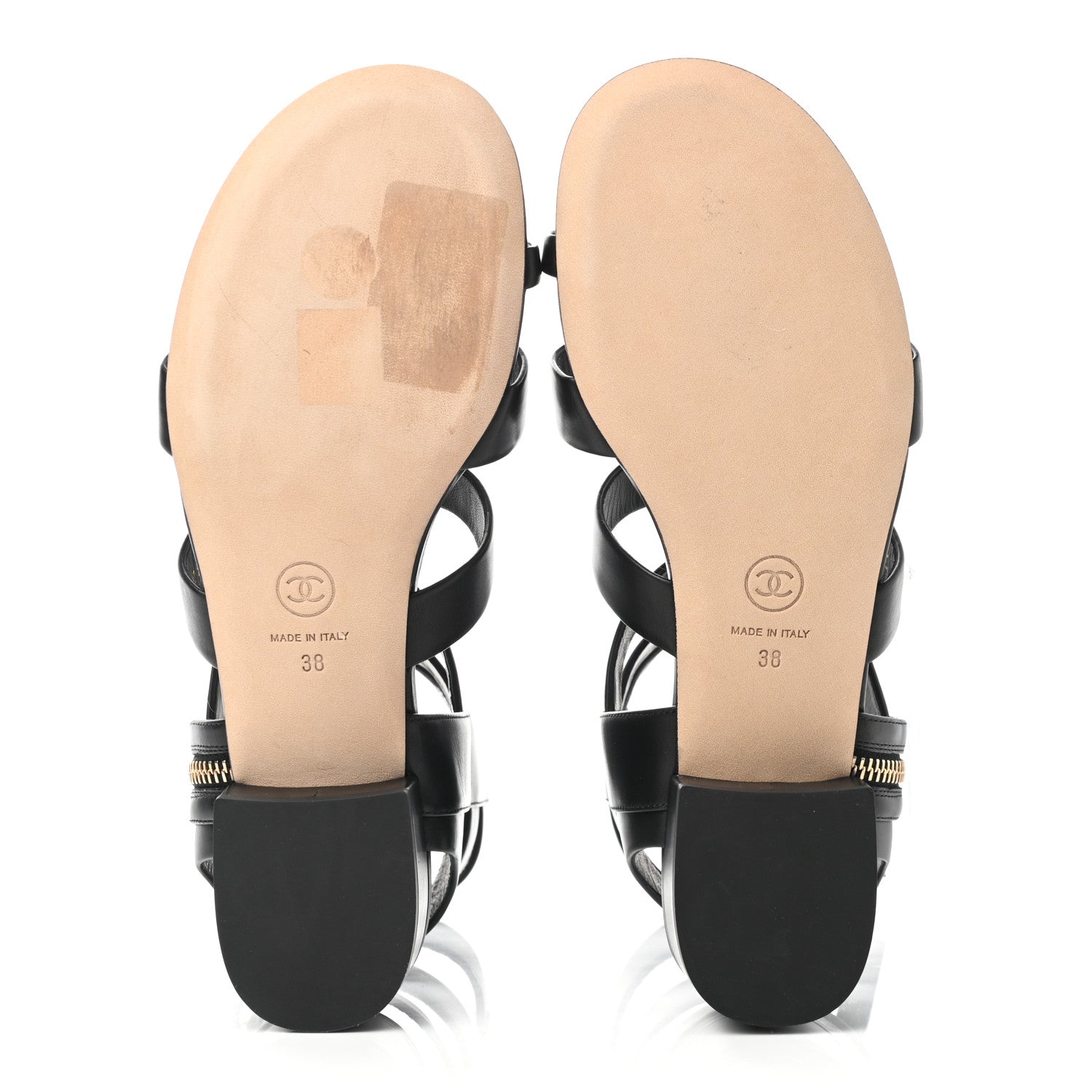 Chanel Calfskin Gladiator Sandals 38 Black 5 of 10