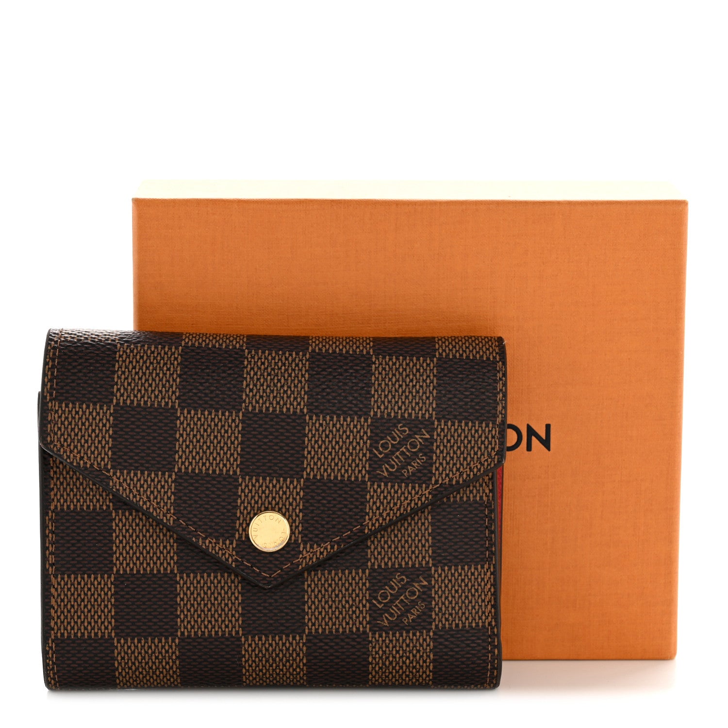 Louis Vuitton Damier Ebene Victorine Wallet Red 11 of 11