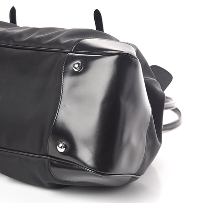 Prada Tessuto Nylon Calfskin Frame Satchel Black 9 of 9