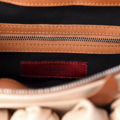 Valentino Garavani Raffia Lacca Fleur Frame Satchel Natural 8 of 9