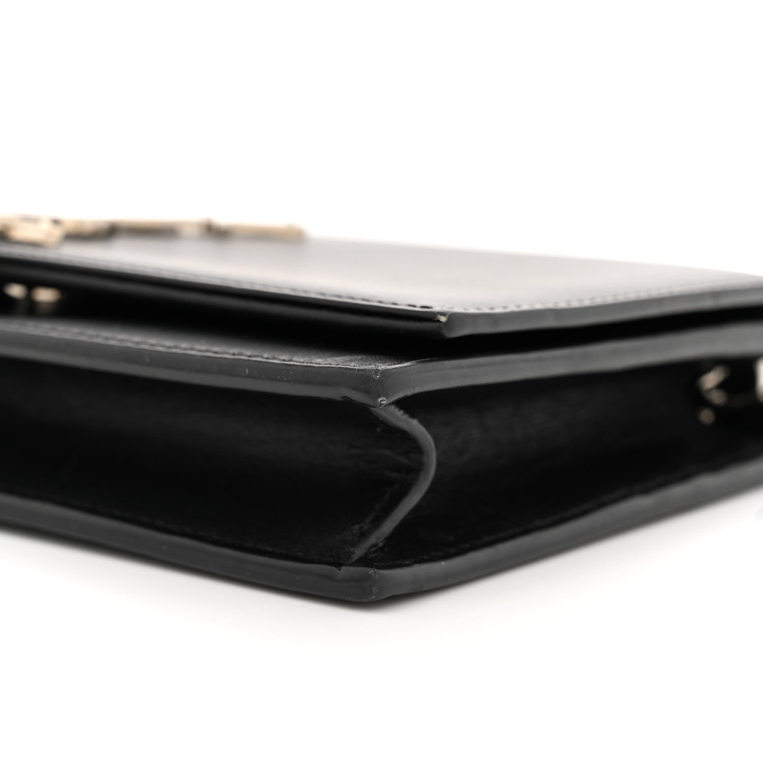 Saint Laurent Smooth Calfskin Classic Monogram Kate Tassel Chain Wallet Black 9 of 12