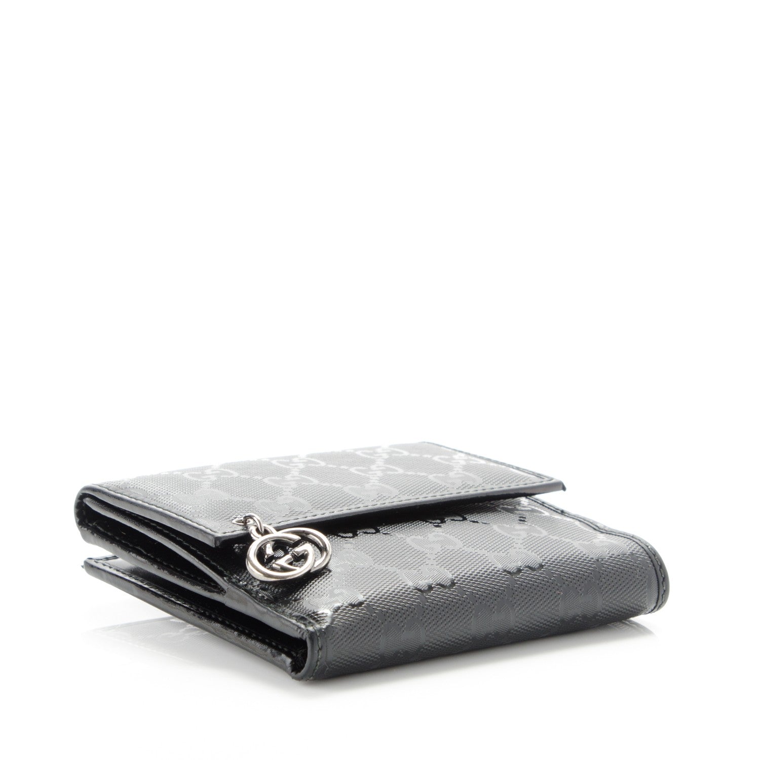 Gucci Imprime Monogram GG Pierce French Flap Wallet Black 4 of 7