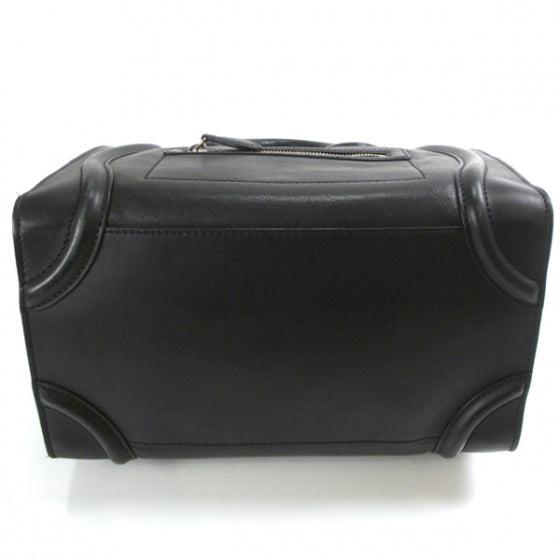 Leather Mini Luggage Bag Black