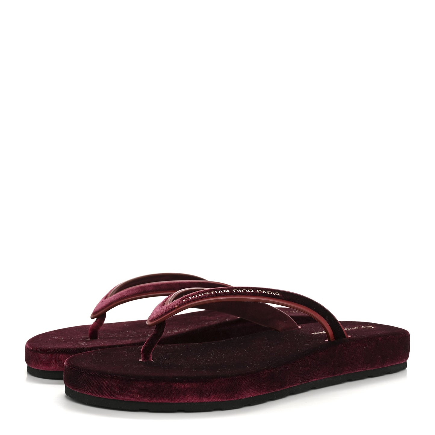 Velvet Diorsea Thong Sandals 39 Scarlet