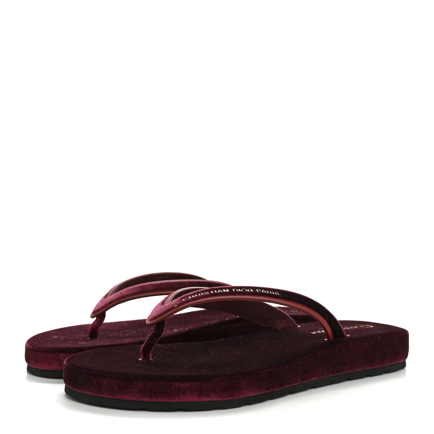 Christian Dior Velvet Diorsea Thong Sandals 39 Scarlet 4 of 10