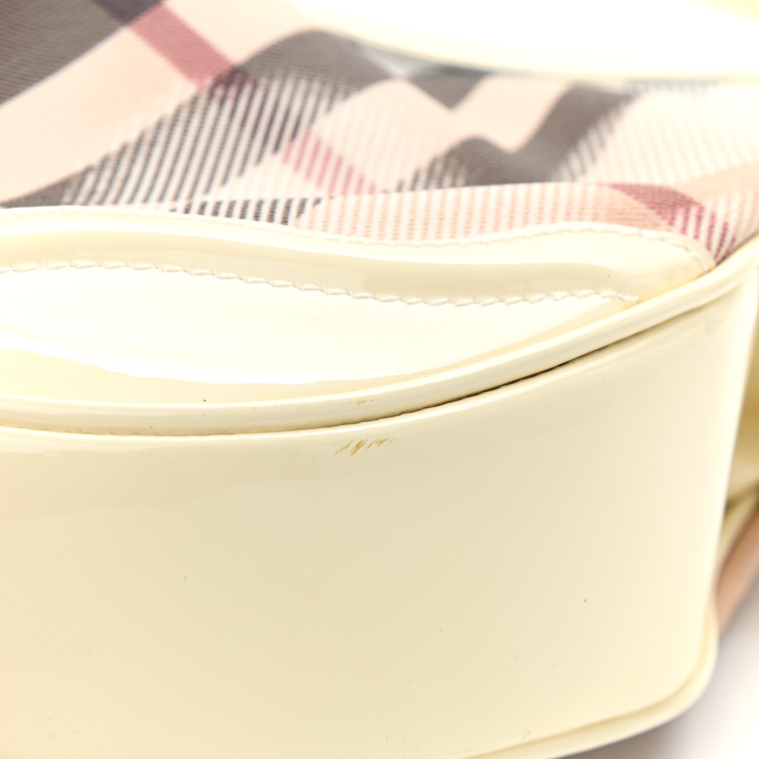 Burberry Patent Supernova Check Hearts Hobo White 12 of 14