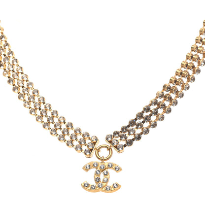Chanel Crystal CC Choker Necklace Gold 1 of 4