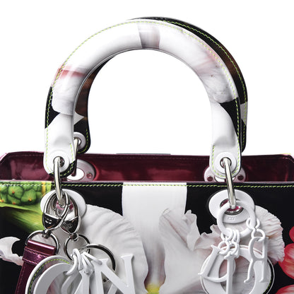 Christian Dior X MARC QUINN Glazed Patent Calfskin Art Medium Lady Dior Pink Multicolor 11 of 12
