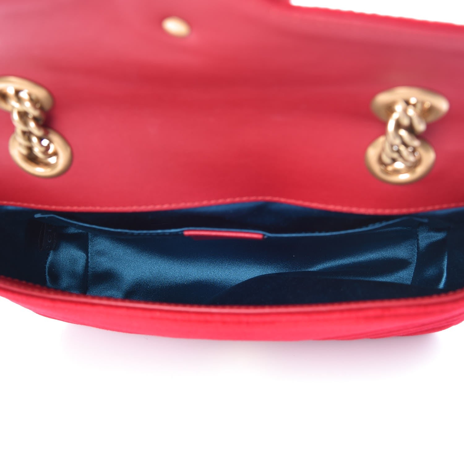 Gucci Velvet Matelasse Mini GG Marmont Shoulder Bag Hibiscus Red 5 of 8