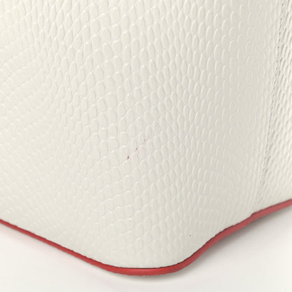 Christian Louboutin Calfskin Lizard Embossed Spikes East West Cabata Tote White 6 of 8