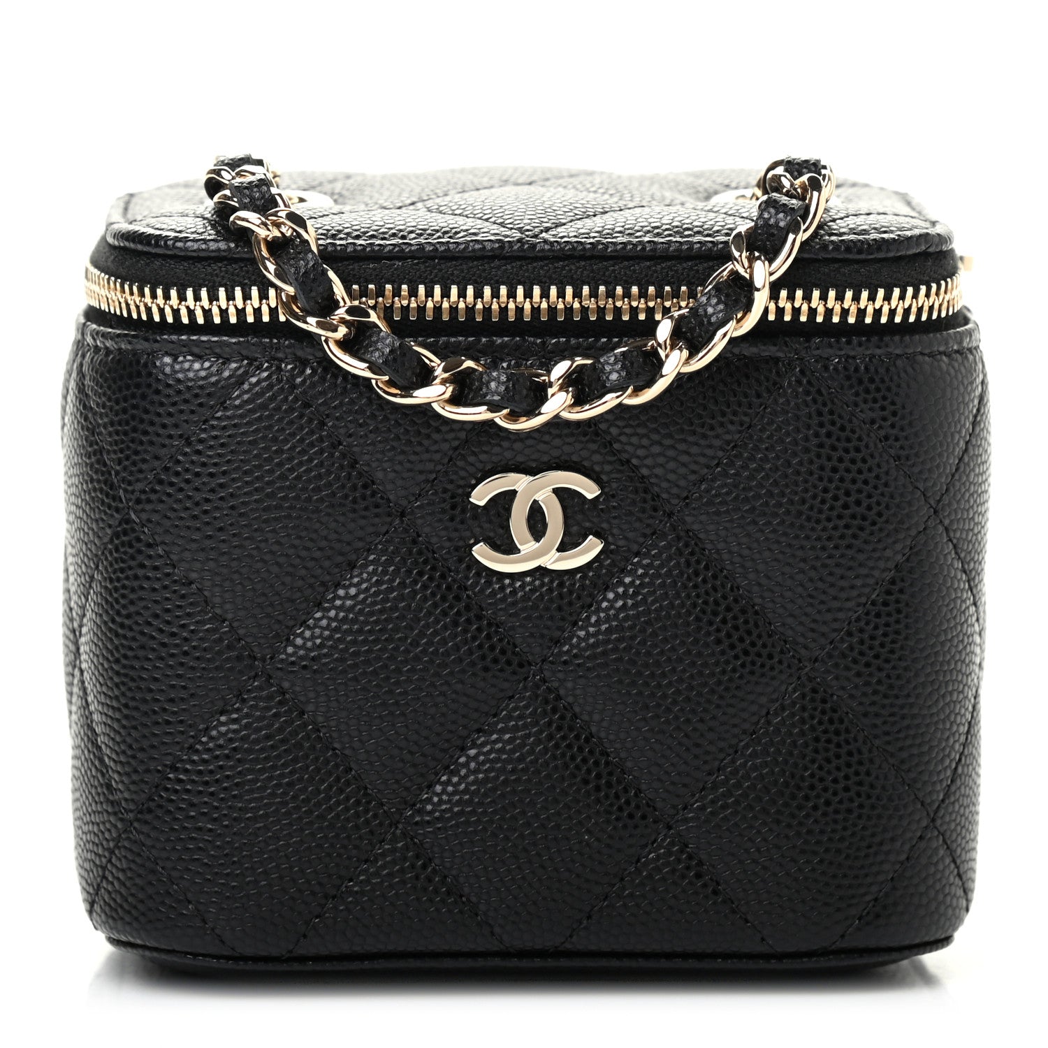 Chanel Caviar Quilted Mini Vanity Case With Chain Black 1 of 8