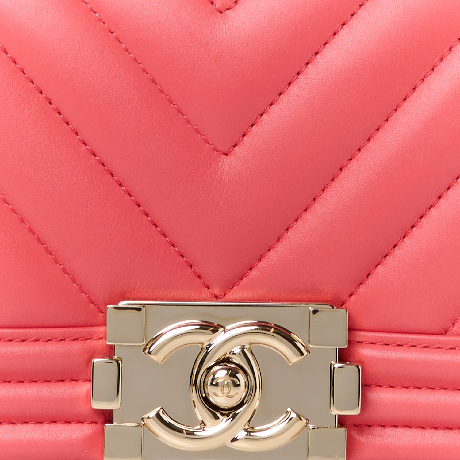 Chanel Lambskin Chevron Quilted Small Boy Flap Dark Pink 8 of 11