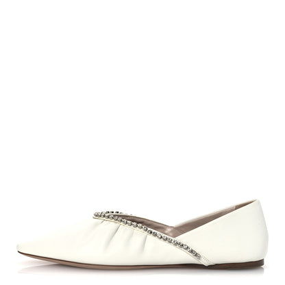 Miu Miu Nappa Crystal Ballerina Flats 35.5 White 1 of 11