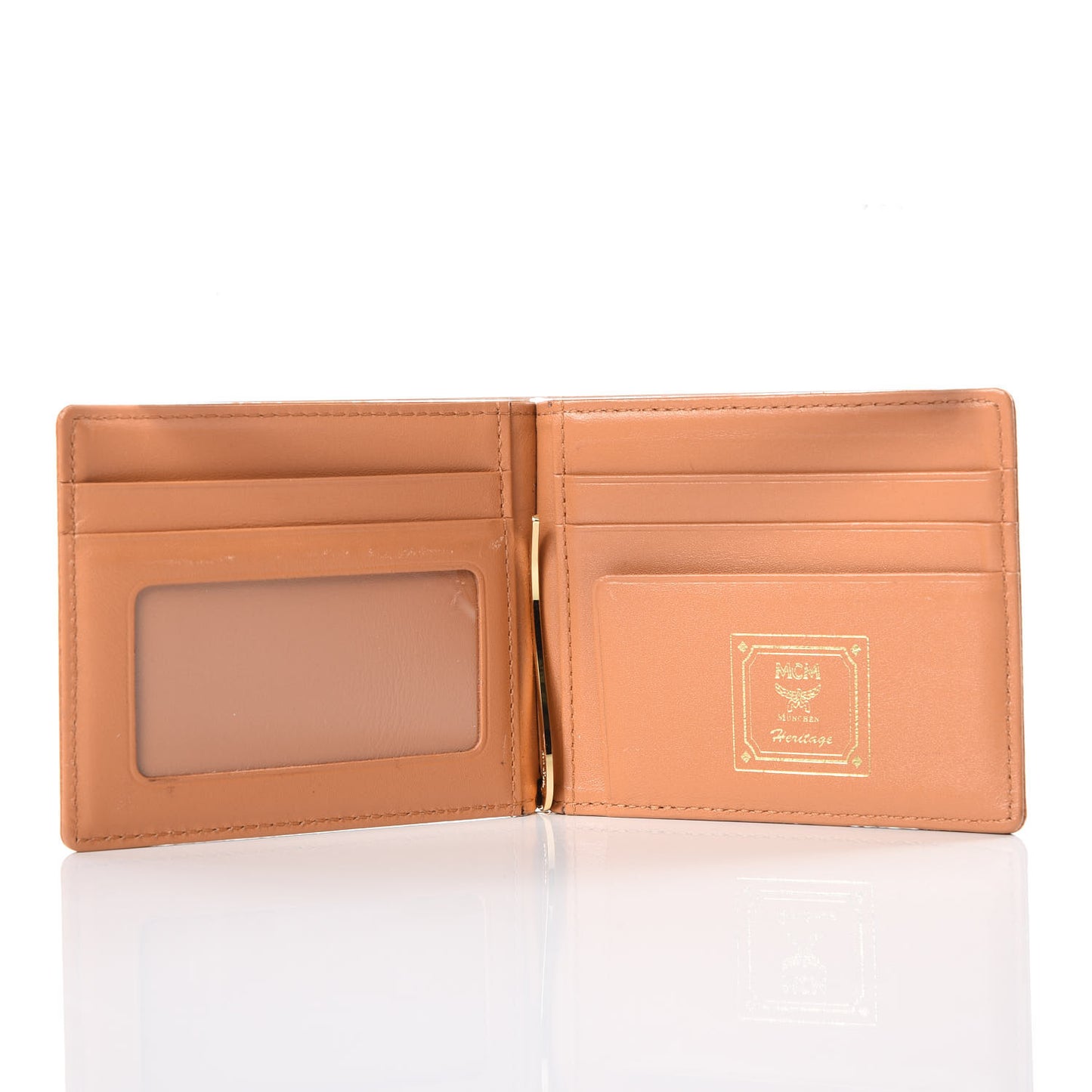 Visetos Heritage Bi-Fold Money Clip Wallet Cognac