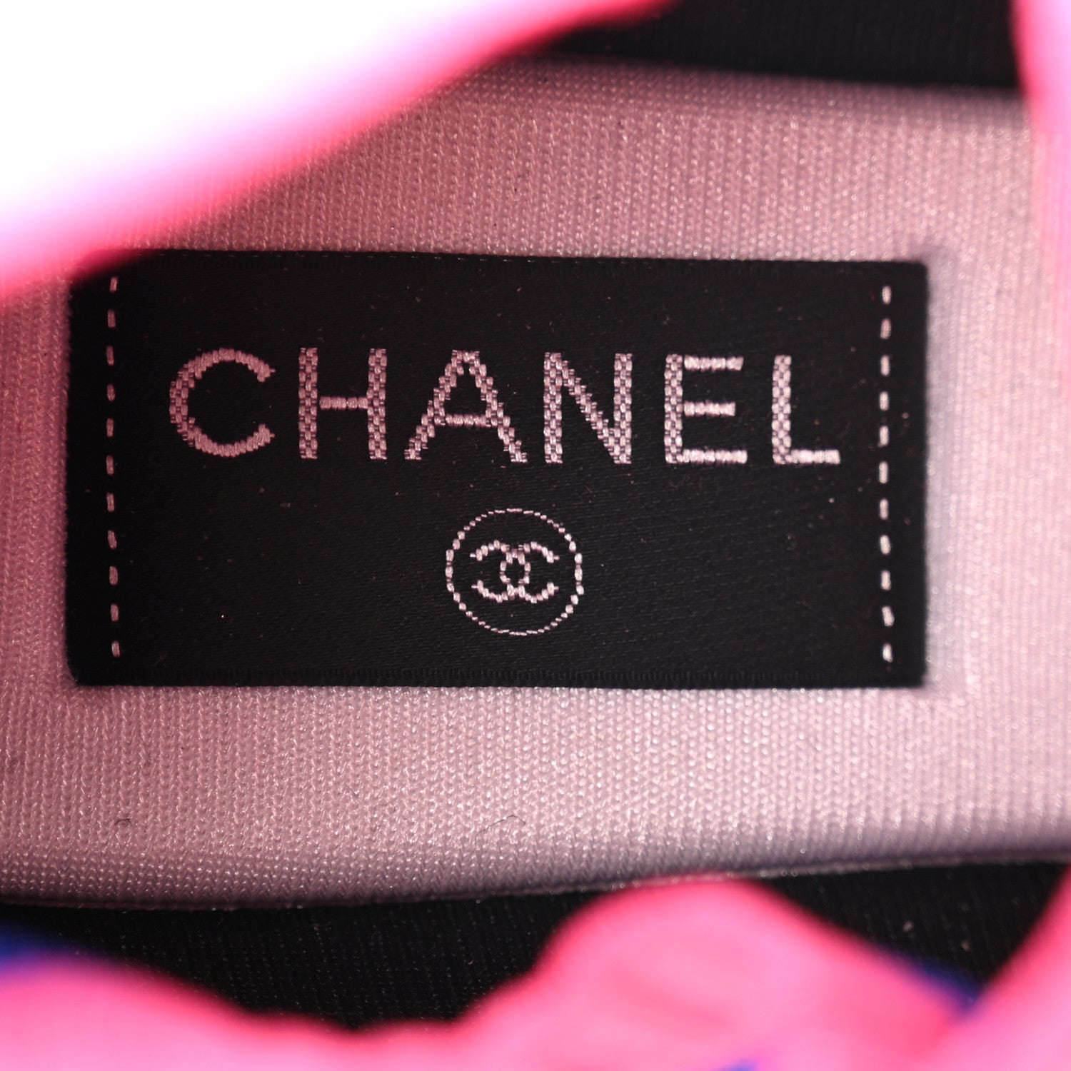 Chanel Fabric Suede Calfskin Stretch CC Sneakers 41 Pink Red Blue 6 of 7