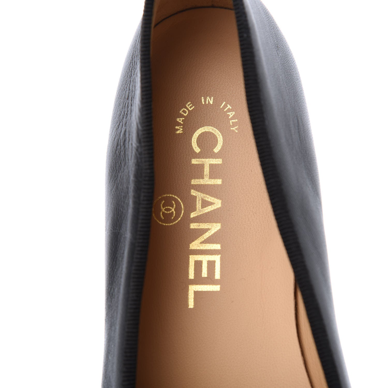 Chanel Lambskin Patent Calfskin CC Cap Toe Ballerina Flats 38.5 Black 7 of 9