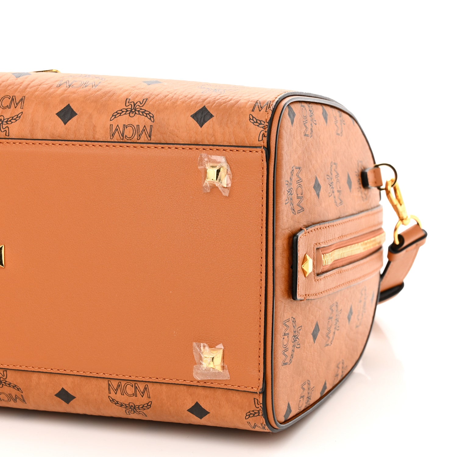 MCM Visetos Medium Boston Bag Cognac 11 of 11