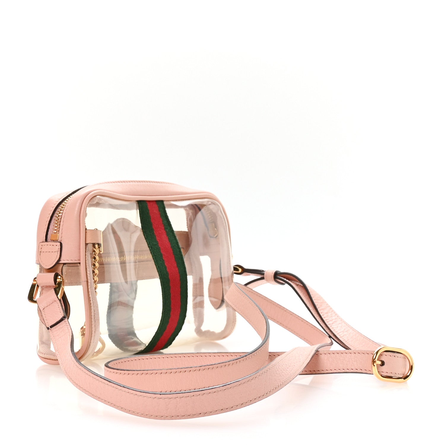 Gucci Vinyl Web Mini Ophidia Transparent Shoulder Bag Perfect Pink 3 of 9
