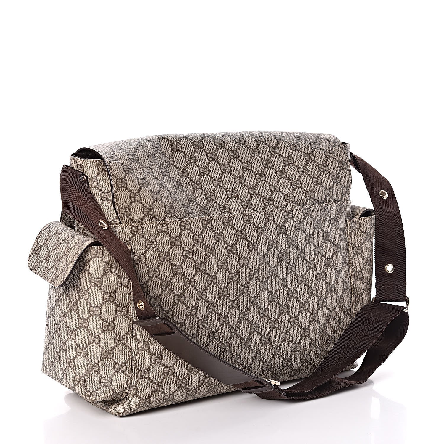 Gucci GG Plus Monogram Messenger Diaper Bag Dark Brown 4 of 12