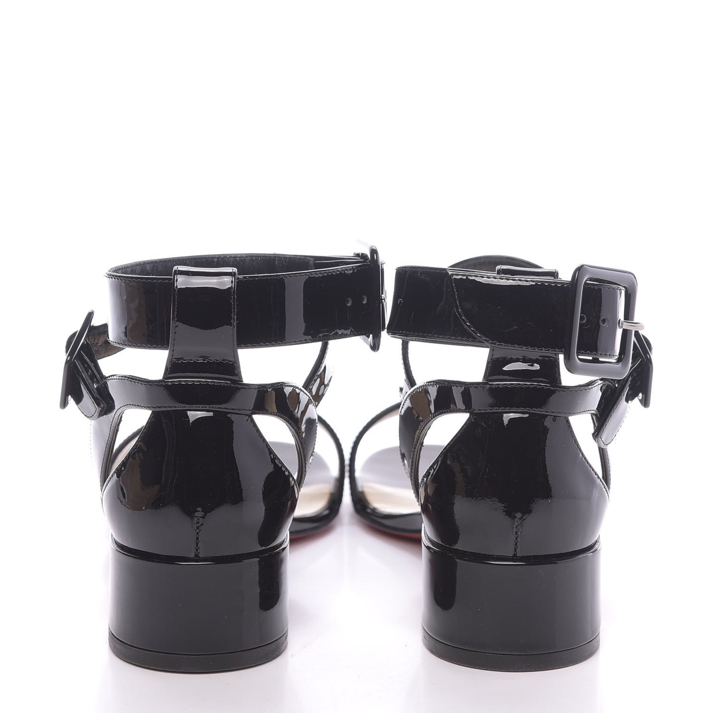 Patent Multipot 25 Block Heel Sandals 38 Black