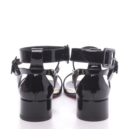 Christian Louboutin Patent Multipot 25 Block Heel Sandals 38 Black 5 of 11