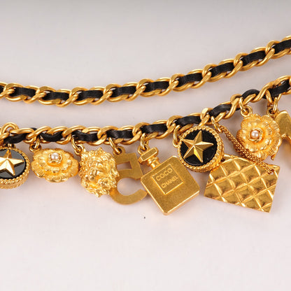 Chanel Lambskin Chain Iconic Charm Belt Black Gold 5 of 7