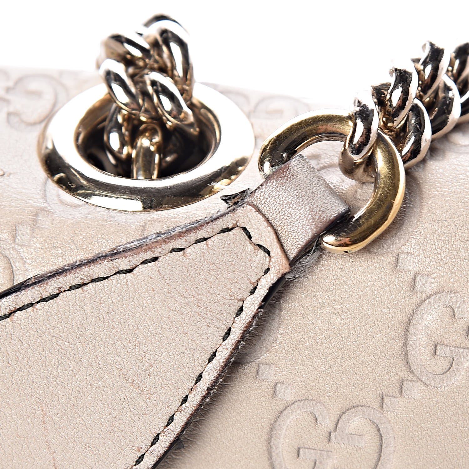 Gucci Guccissima Signature Medium Emily Chain Shoulder Bag Mystic White 10 of 19