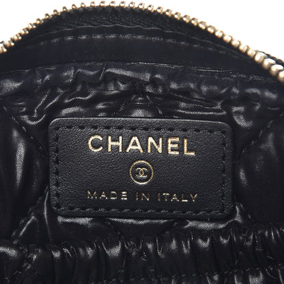 Chanel Caviar Quilted Small Curvy Pouch Cosmetic Case Black 14 of 16