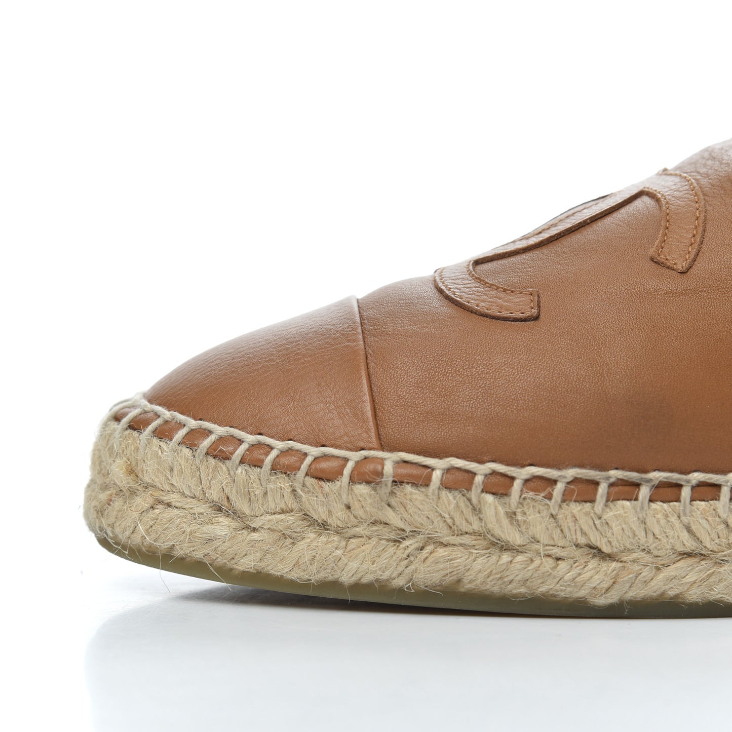 Calfskin CC Espadrilles 38 Light Brown