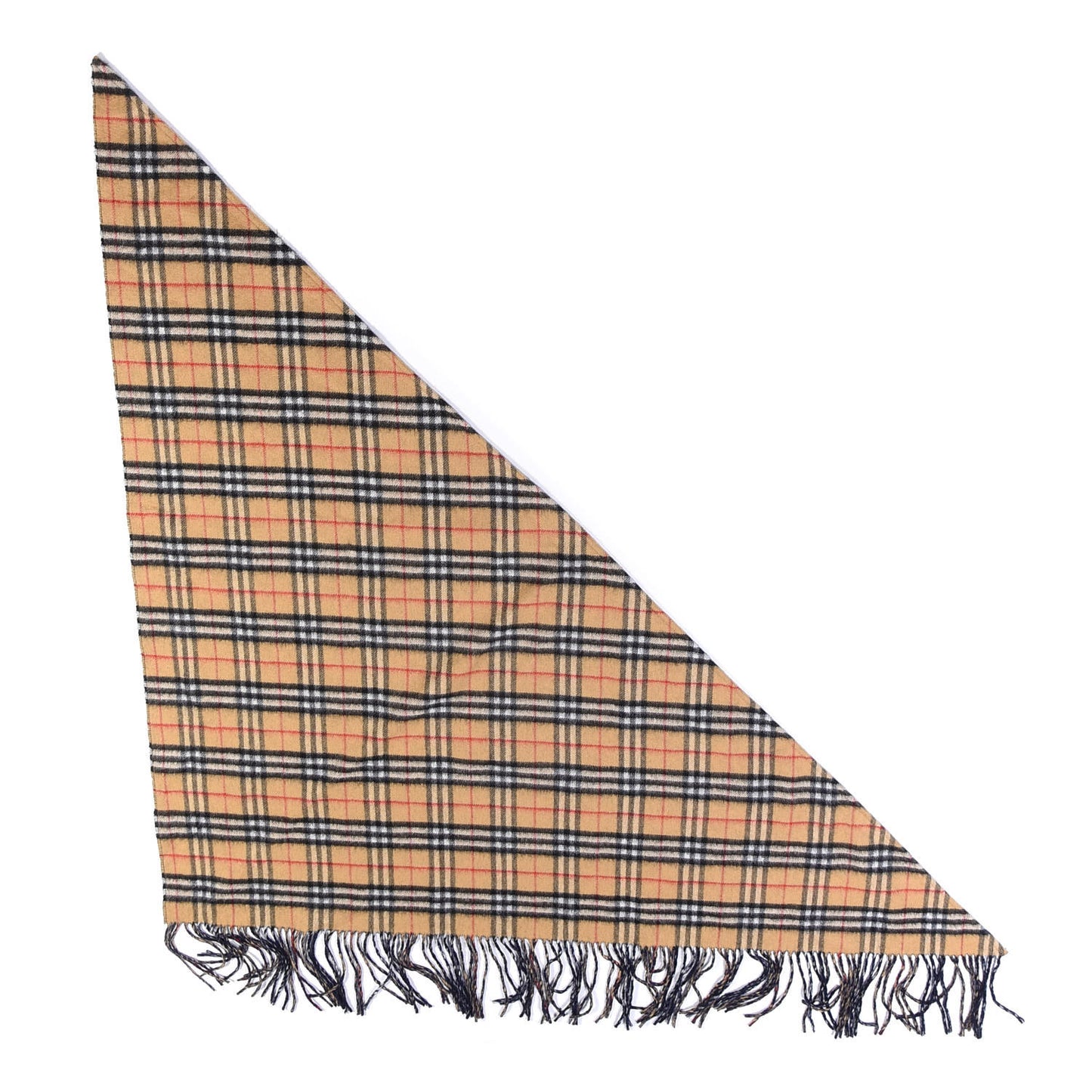Cashmere House Check Fringe Cape Scarf Archive Beige