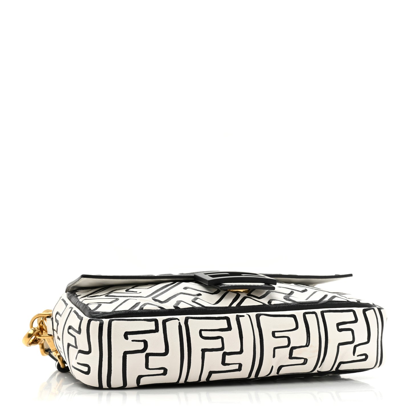 X JOSHUA VIDES Nappa FF Embossed Baguette White Black