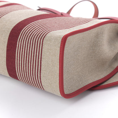 Hermes Vache Hunter Toile H Vibration Herbag Zip 31 PM Bordeaux Ficelle Rouge Piment 7 of 9