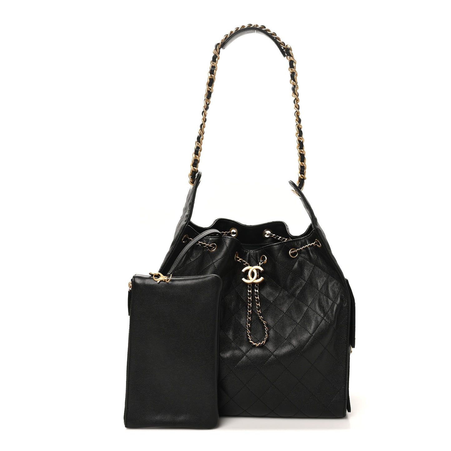 Caviar Quilted Medium Chanel 25 Handbag Black